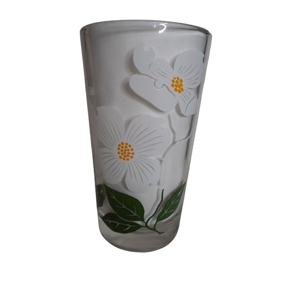 MCM Peanut Butter Drinking Juice Glass Tumbler Dogwood Estate find 5"  White - Picture 4 of 4